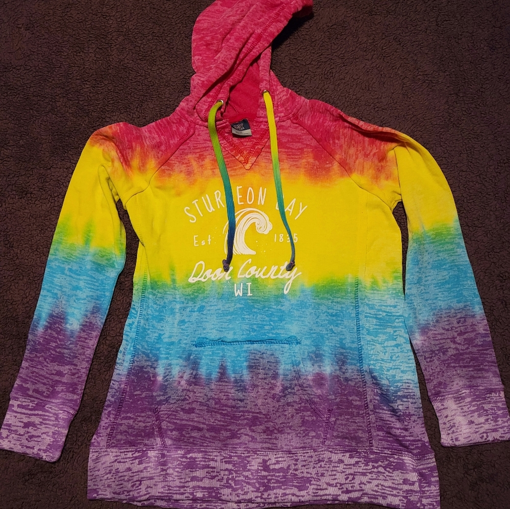 Door County tie die sweatshirt hoodie